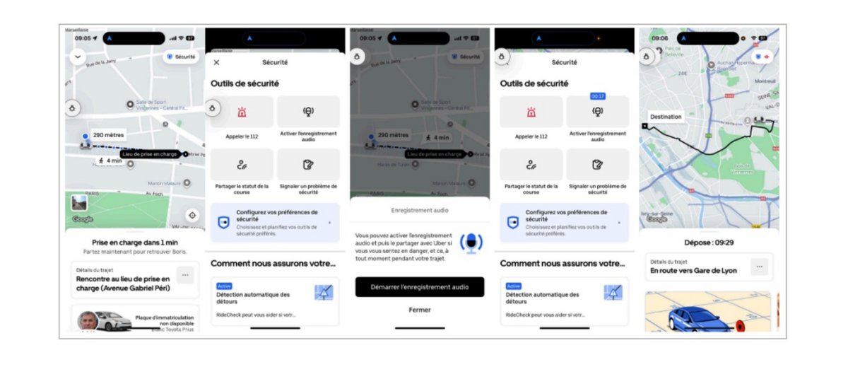Aperçu du service d'enregistrement de l'application Uber. © Uber