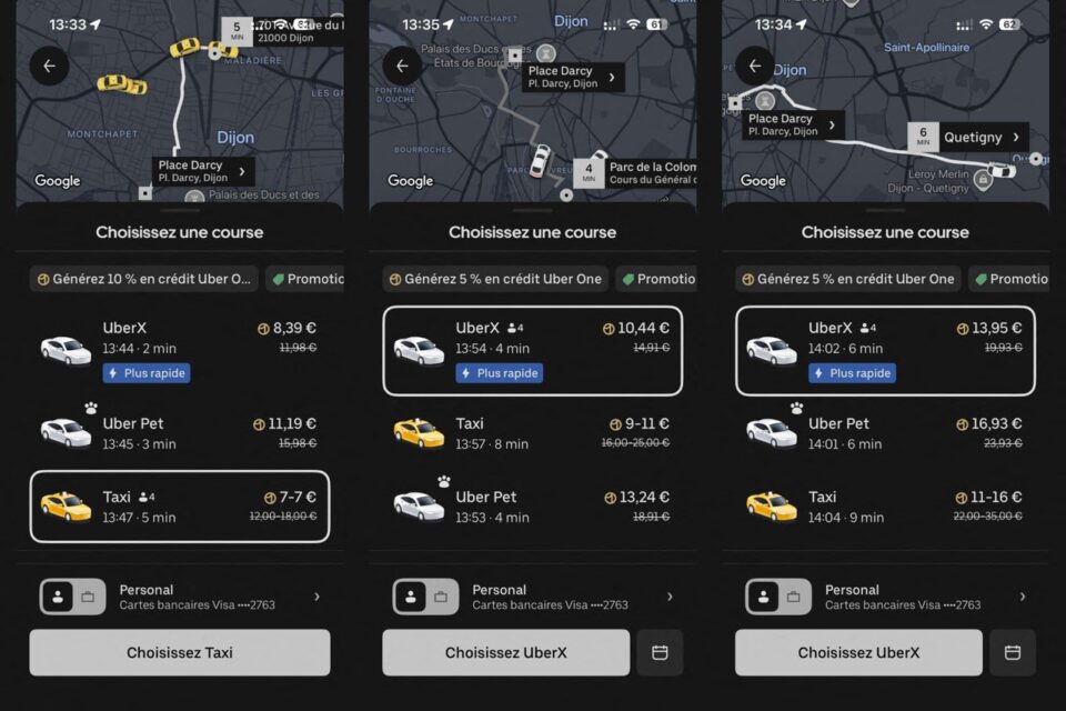 Cependant, en voulant réserver plusieurs trajets ce jeudi en partant de la Toison d'Or, de Quetigny ou du parc de la Colombière, il semblerait que le choix du taxi soit meilleur marché. 